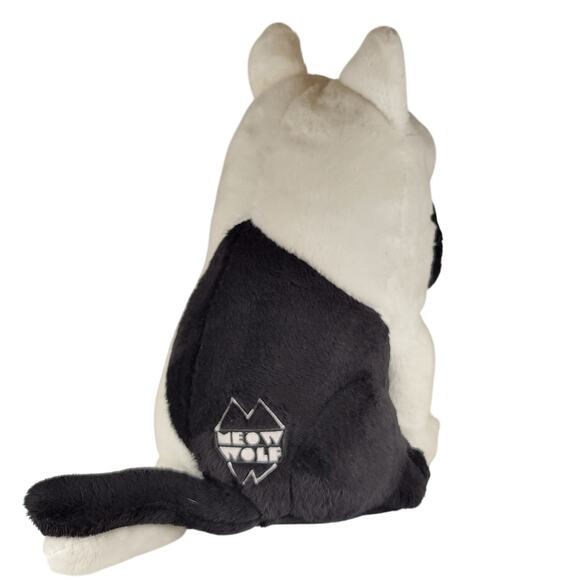Meow Wolf Plush Cat Dog Hybrid Black White 11" Lil Oak 2020 Rare Stuffed Animal - Picture 7 of 16